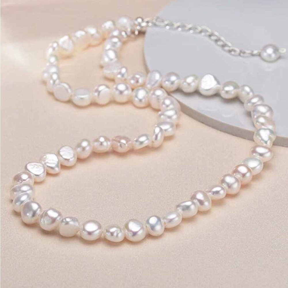Genuine Freshwater White Pearl Necklace